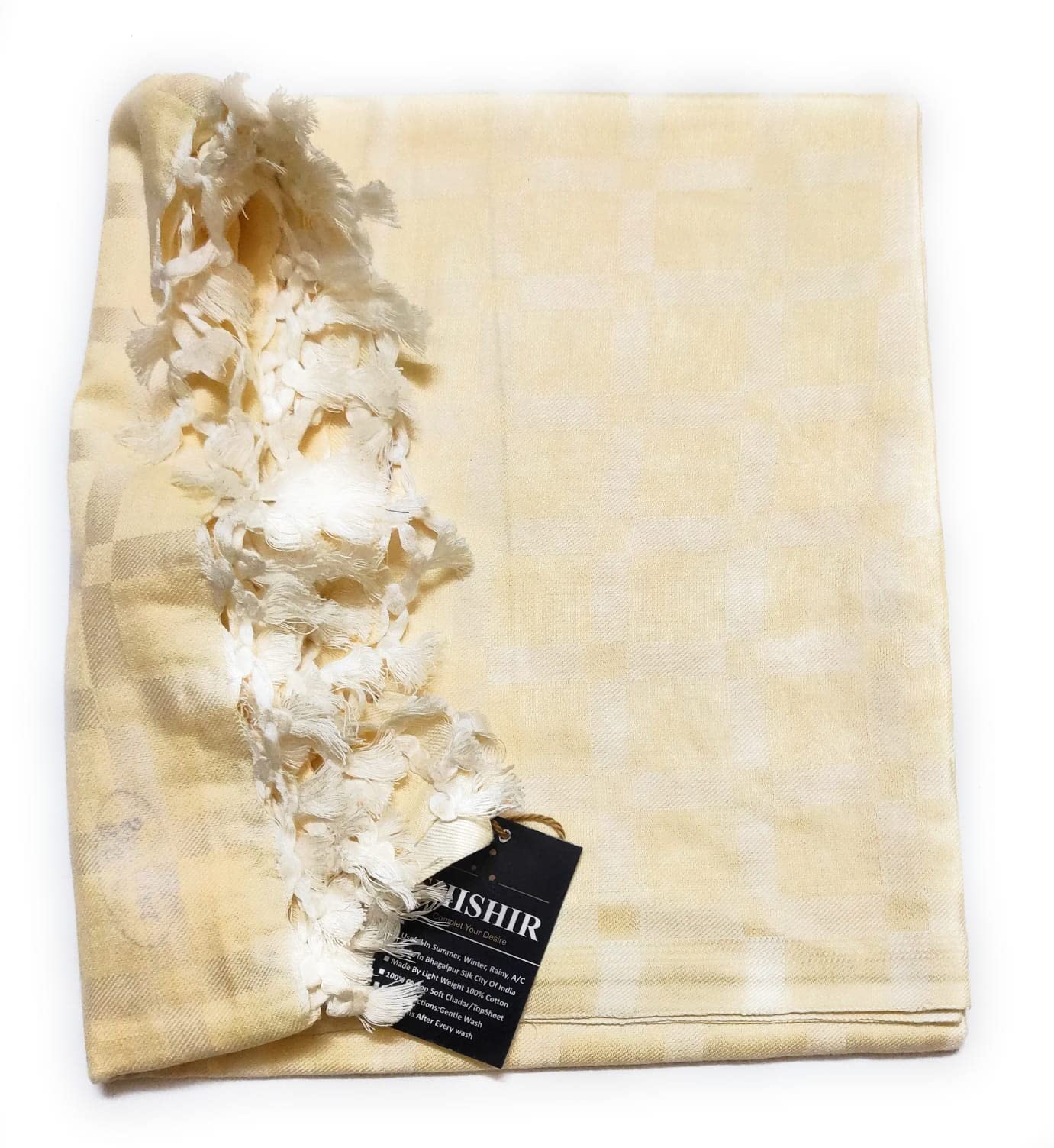 Organic Cotton Silky Soft Bhagalpuri Dull chadar Lite Blanket & Chadar for All Season Ideal for Coastal States(254X130 CM) Premium Single Size-image-7