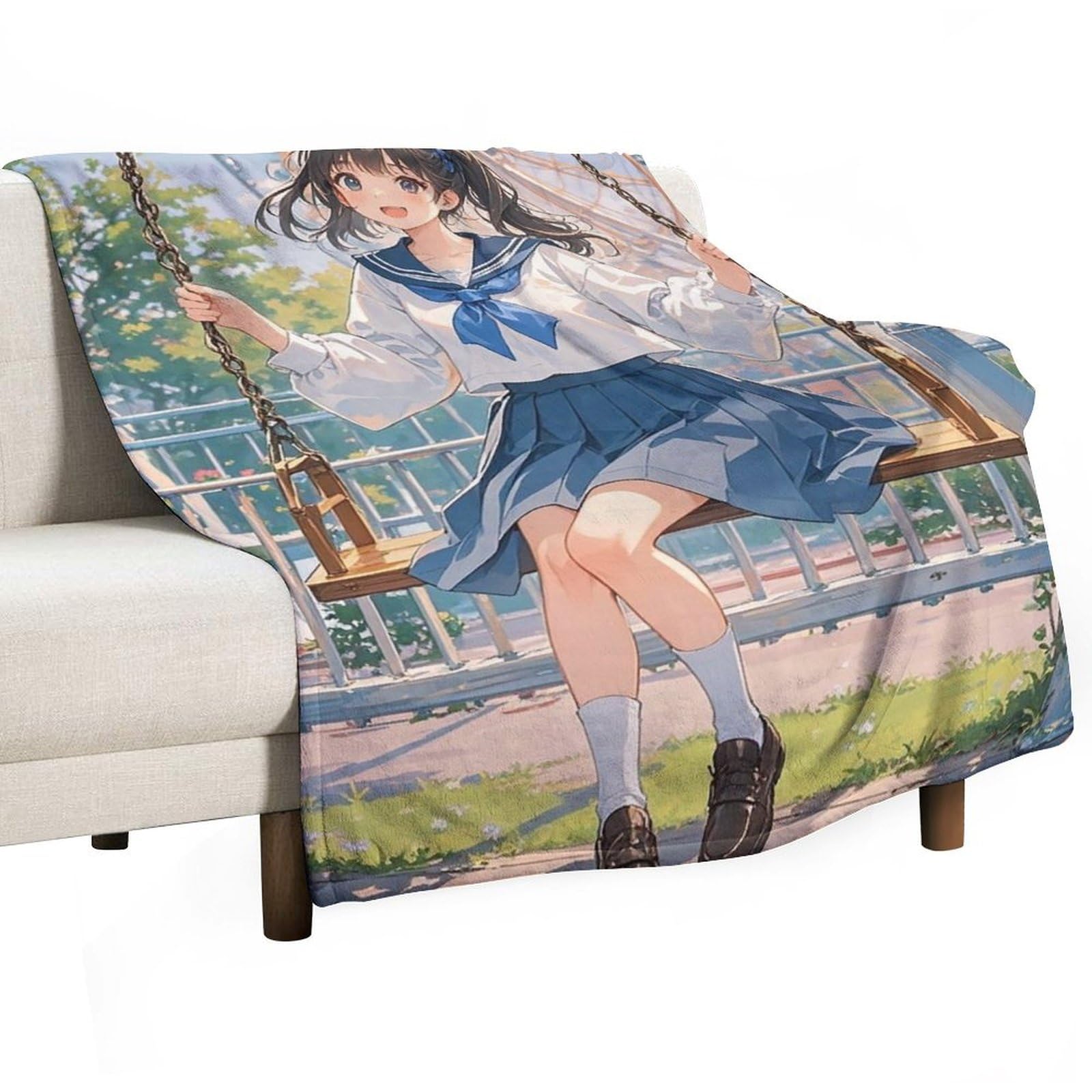 Plaid en flanelle anti-boulochage durable, grand jeté de lit imprimé