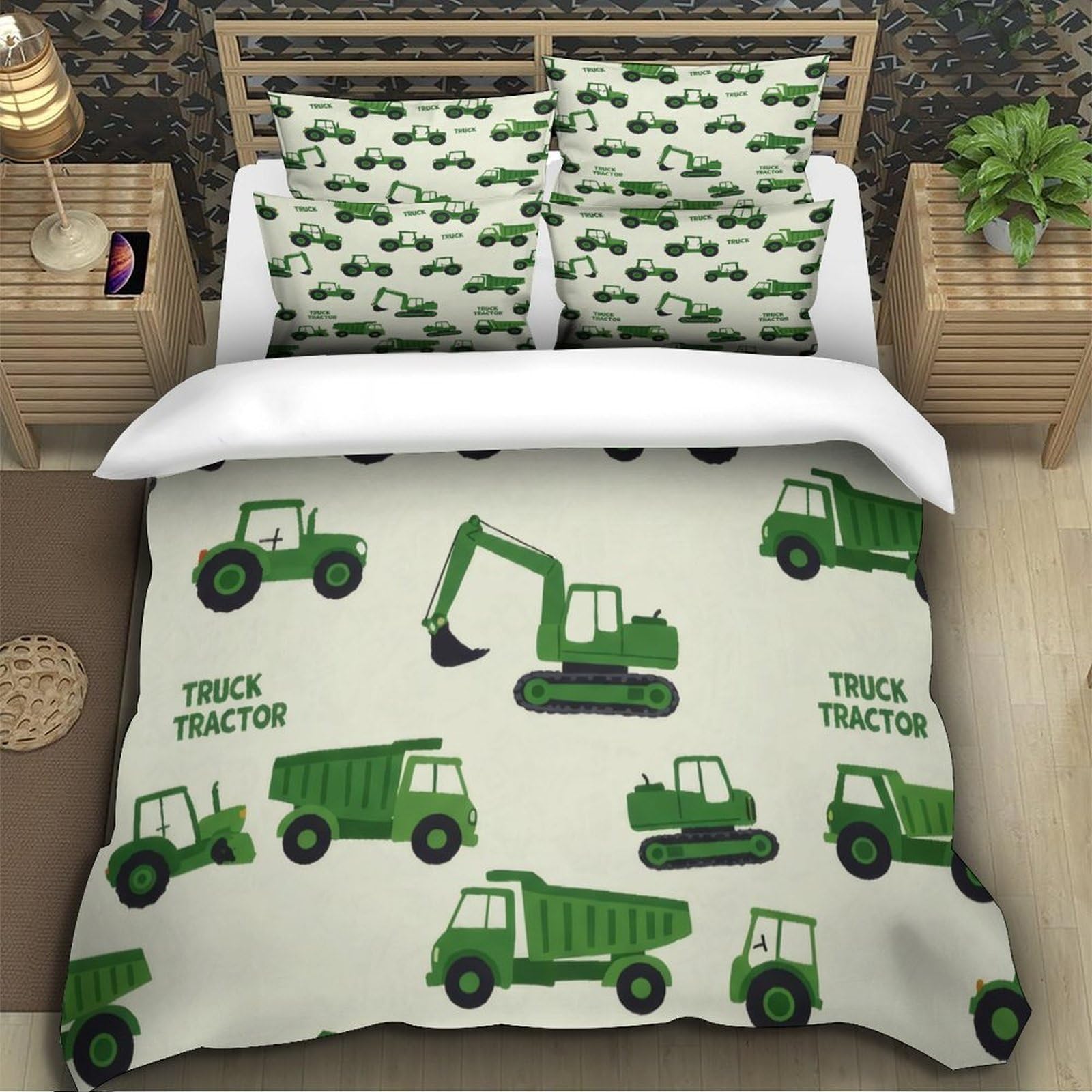 Traktor Motiv Bettwäsche Set Mikrofaser Kinder Jugend
