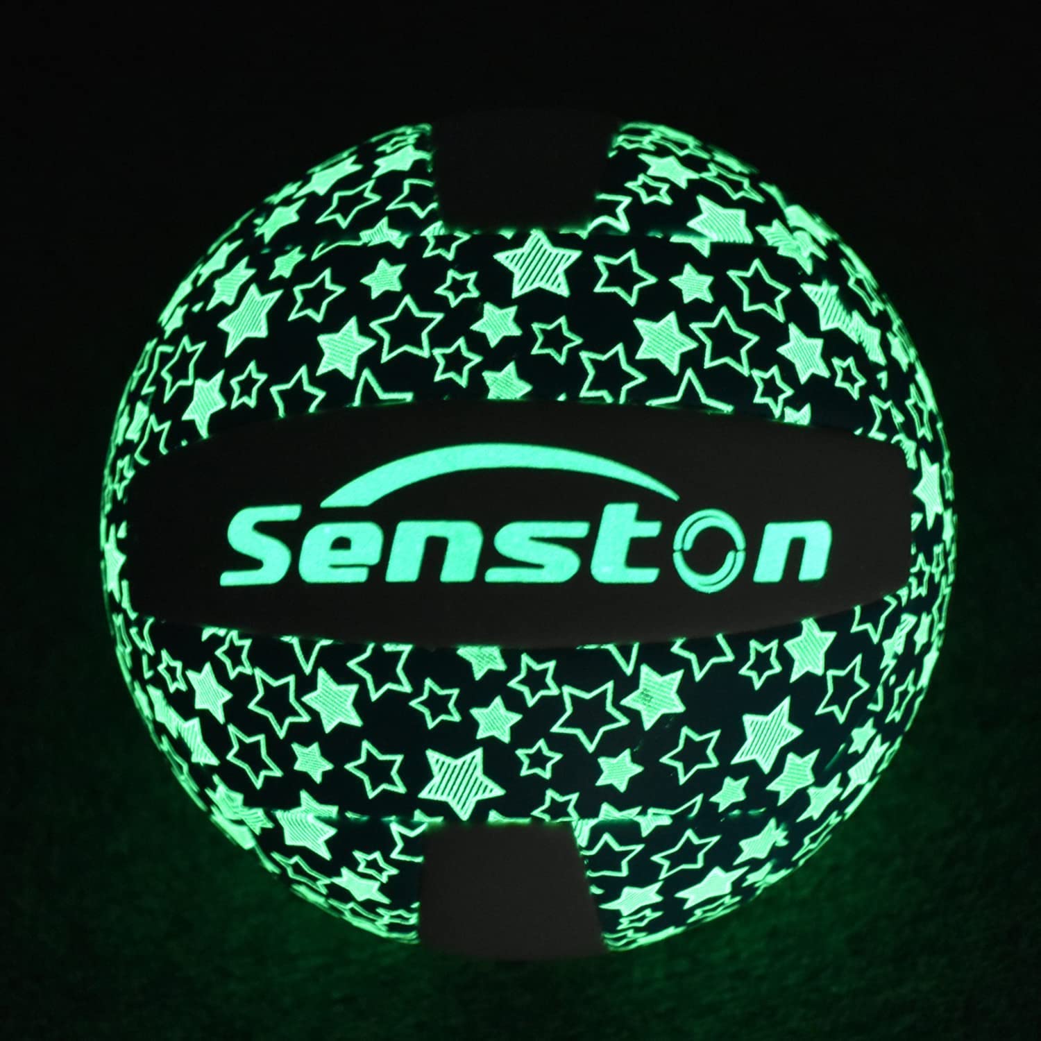 Senston Fluorescencyjna piłka do siatkówki, rozmiar 5, z pompką | Miękki w dotyku, trwały, wodoodporny, świecący w ciemności, do wewnątrz/na zewnątrz, na plażę, z pompką