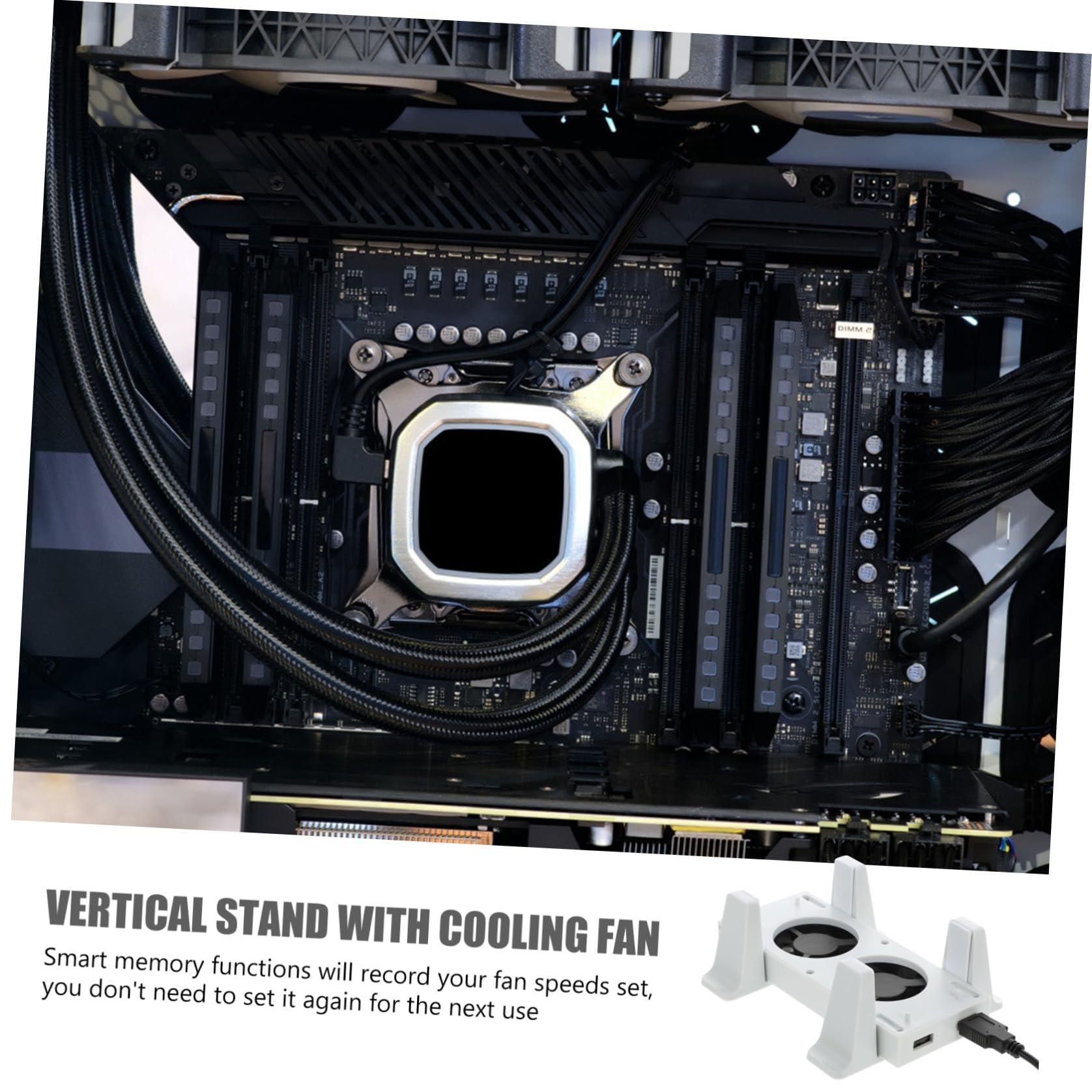 1 Juego Base de Refrigeración con Ventilador Ajustable para S Soporte Vertical y USB para Sincronización y Carga