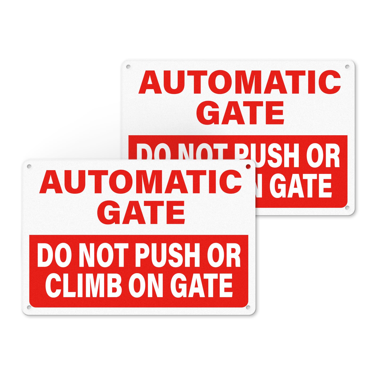 Automatic Gate Signs 12 8 Inches Aluminum Notice Do Not Push or Climb on Gate Signage Electronic Sel-Adhesive