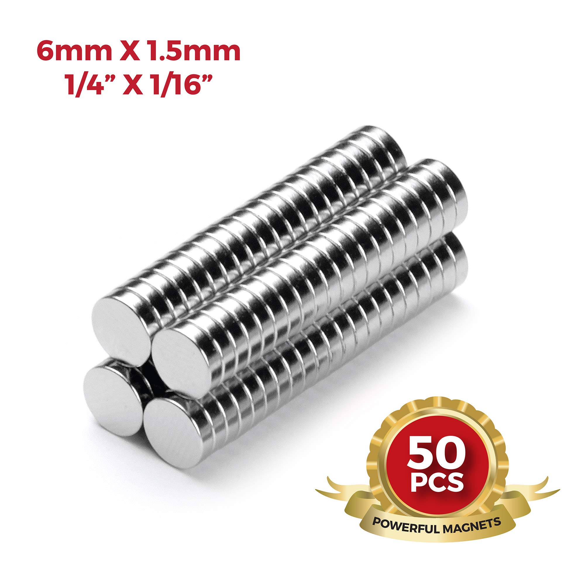 Buy 50pcs 6mm x 1.5mm 1/4in x 1/16in Small Tiny Round Disc