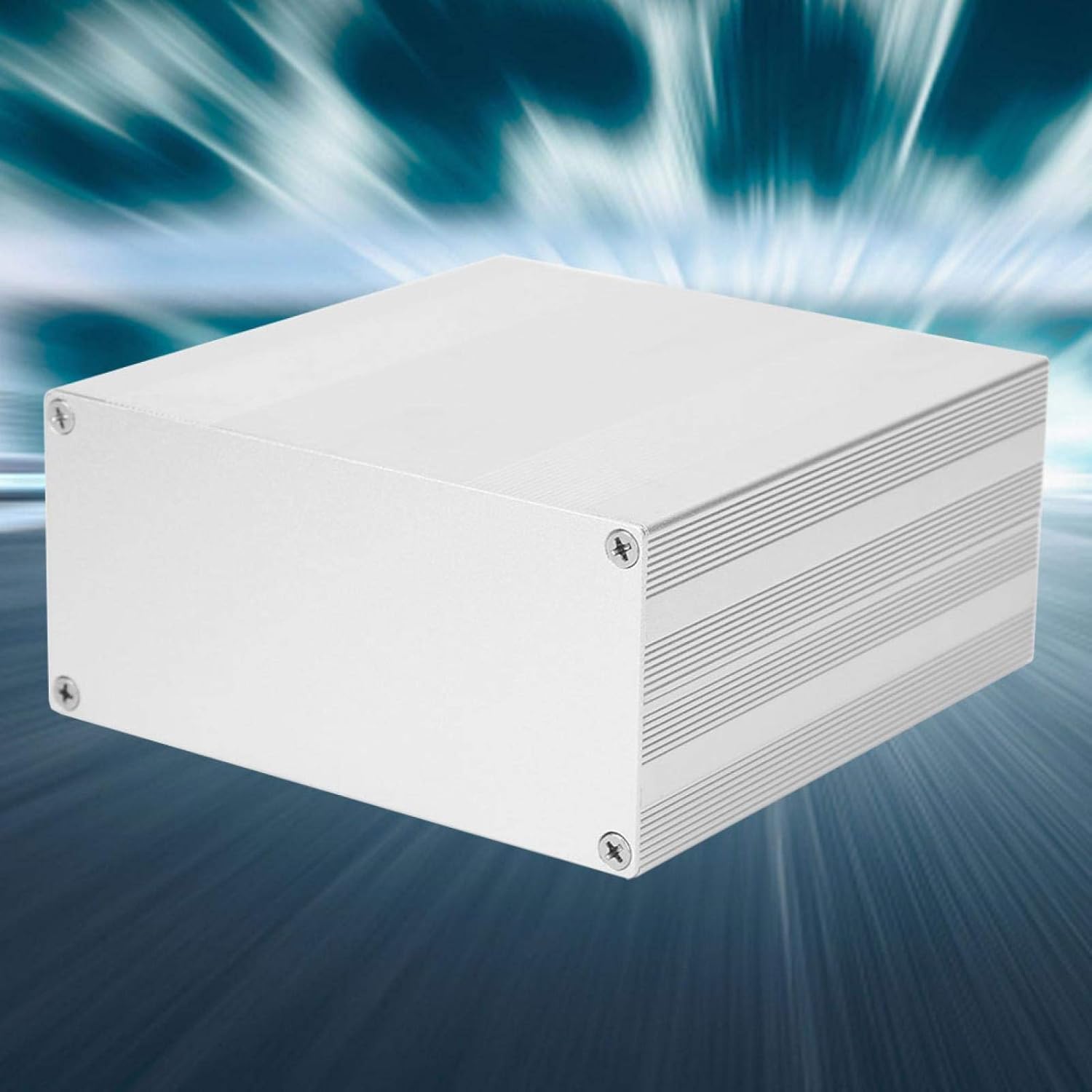 Walfront Aluminum Project Box Electrical Enclosure Case Split Type for DIY Analyzer HiFi Amplifier Casing (Matte Silver 68x145x150mm)