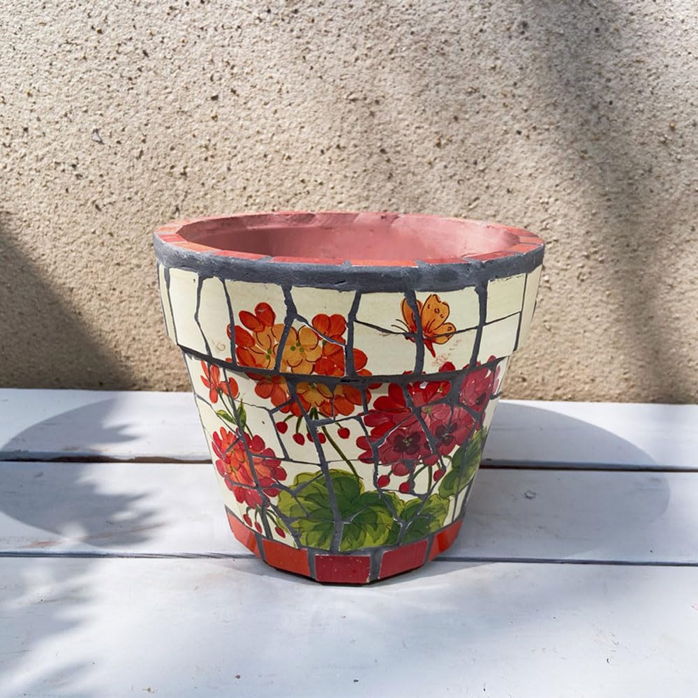 SWENEEN Ceramic Flower Pot Succulent Planter House Plant Cactus Bonsai Decorative Pot Plant Container With Drainage Holes Ceramic Pots Hand Painted Flowerpot For Home & Office De,
