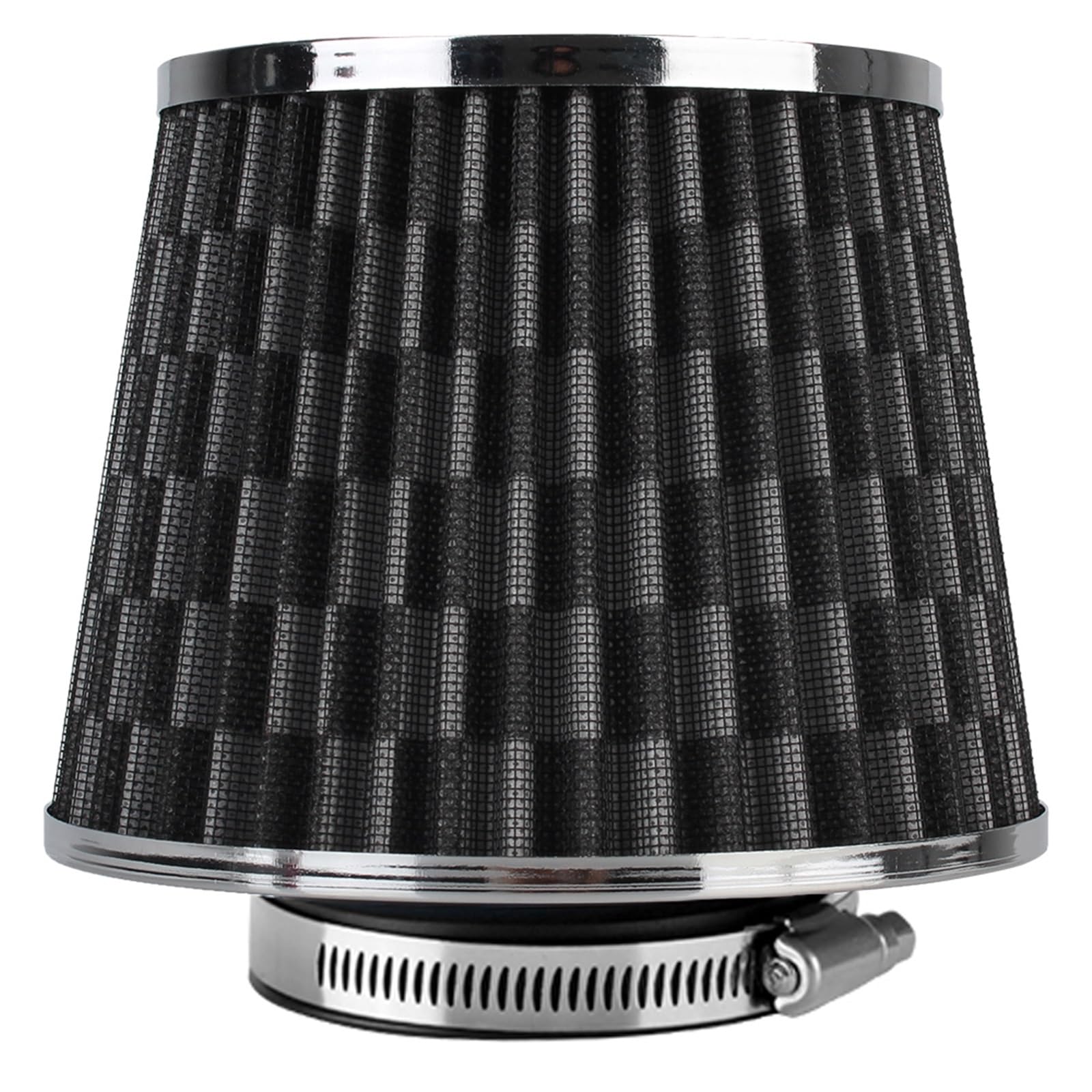 Filtr powietrza do motocykl Samochodowe filtry powietrza Sportowy stożek siatkowy 76MM Zestaw indukcyjny Filtr wlotu zimnego(Black)