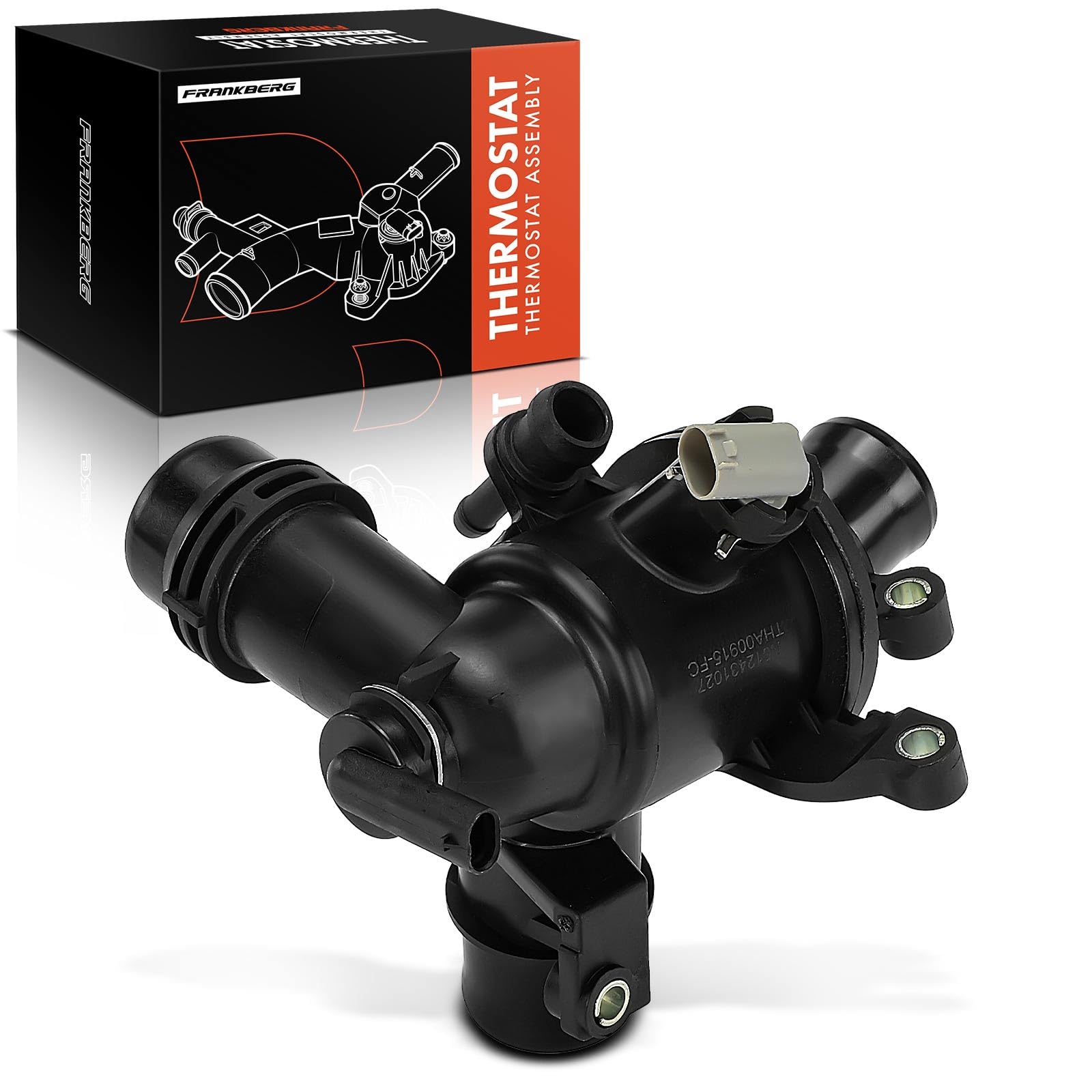 Frankberg Termostato del liquido di raffreddamento 95°C bipolare con | Compatibile con: Vitobus W639, Viano W639, Classe S V222 W222 X222, GLC X253, Sprinter 35-T Box B906, Classe M W166