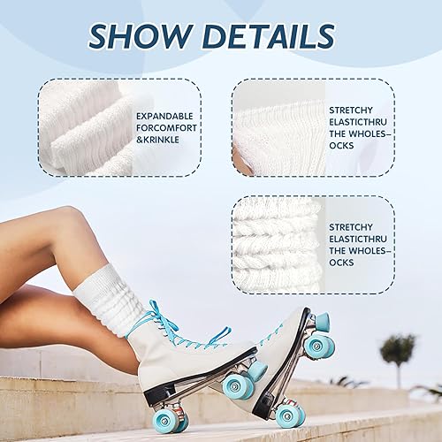 Miniatura 5 de Buauty Calcetines holgados para mujer, suaves, extra largos, hasta la rodilla, para otoño e invierno, de punto, holgados, hasta el muslo, calcetines