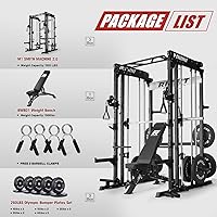 Vista 2 de RitFit M1 Pro Smith Machine with Cable Crossover System, Multi-Function Squat Rack Power Cage for Home Gym, Power Rack and Packages