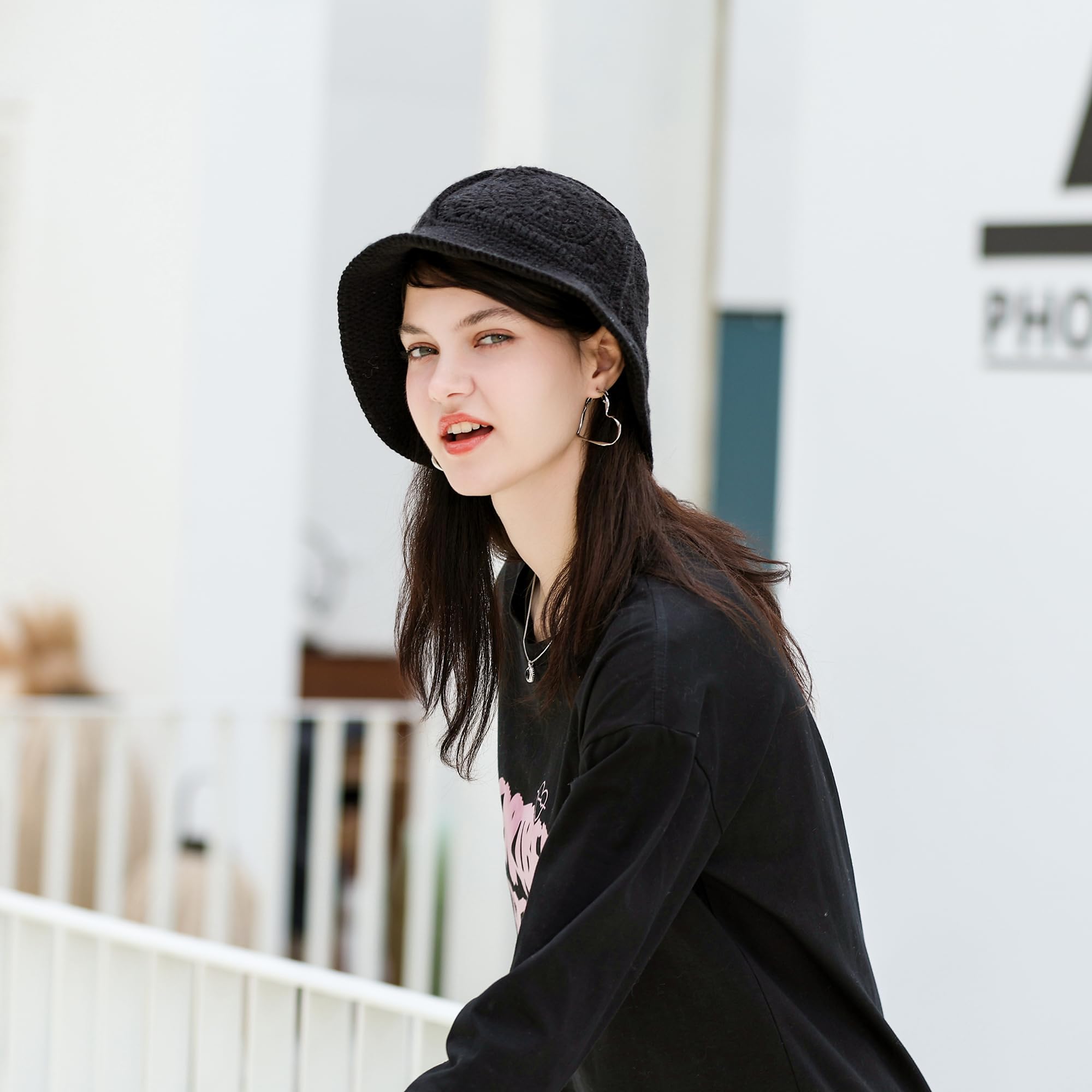 Cappello da pescatore per donne e uomini, fatto a mano, lavorato a maglia, cappello da sole a tesa larga, unisex, alla moda, per spiaggia, vacanze, vacanze