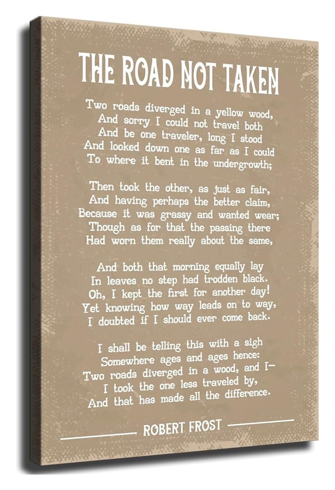 SSOPTMCB The Road Not Taken Robert Frost Inspirational Poem Poster Wall Decor(Framed,12x18inch(30x45cm))