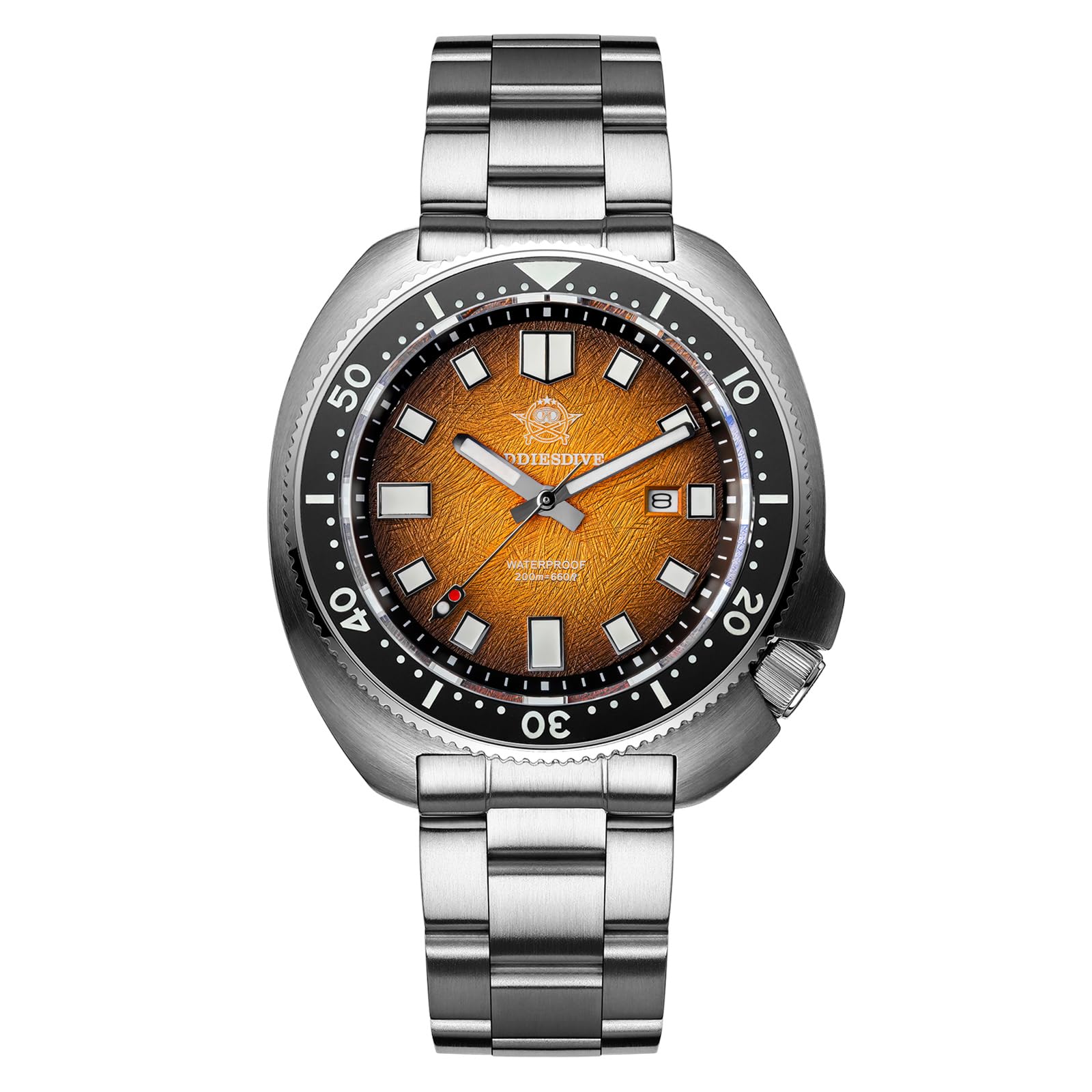ADDIESDIVE Herren Taucheruhr 200M wasserdicht Quarzuhrwerk 2115 Saphirglas drehbare Lünette BGW9 Leuchtzeiger Edelstahlarmband Analog Quarzuhr AD2511