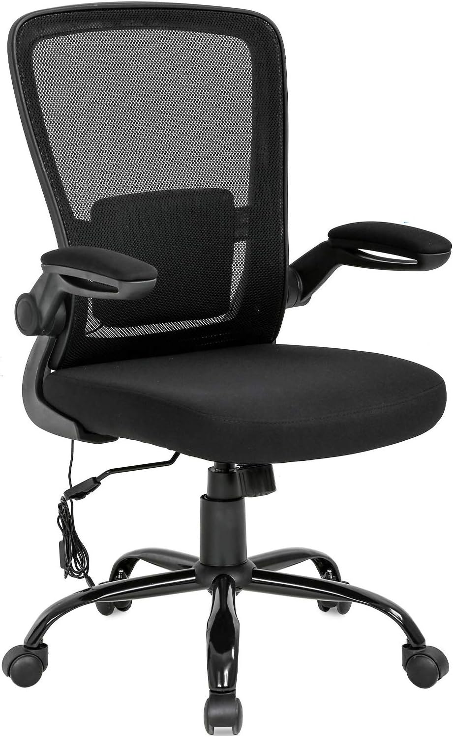 Home Office Chair Ergonomic Desk Chair Mesh Computer Chair Swivel Rolling Executive Task Chair with Lumbar Support Arms Mid Back Adjustable Chair for Adults, Black