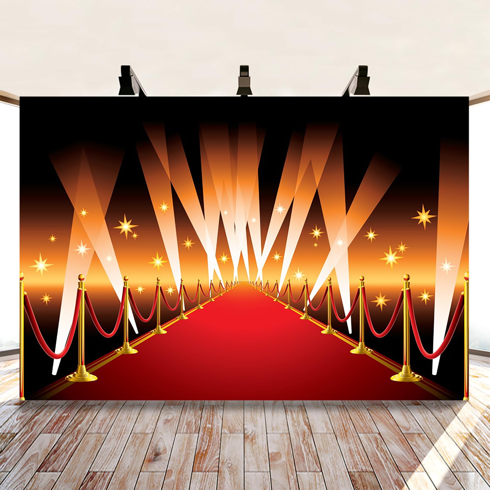 3,5x2,5m Sfondo di Hollywood Red Carpet Runner per Party Sfondo per la fotografia Movie Party Hollywood Award Cerimonia decor Adulti Ritratto Studio fotografico Puntelli, Vinile