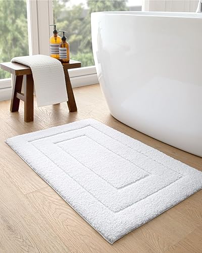 Miniatura 5 de DEXI Alfombra de baño, extra suave, absorbente, de alta calidad, antideslizante, cómoda, alfombra para bañera, ducha, baño, lavable a máquina, 24 x