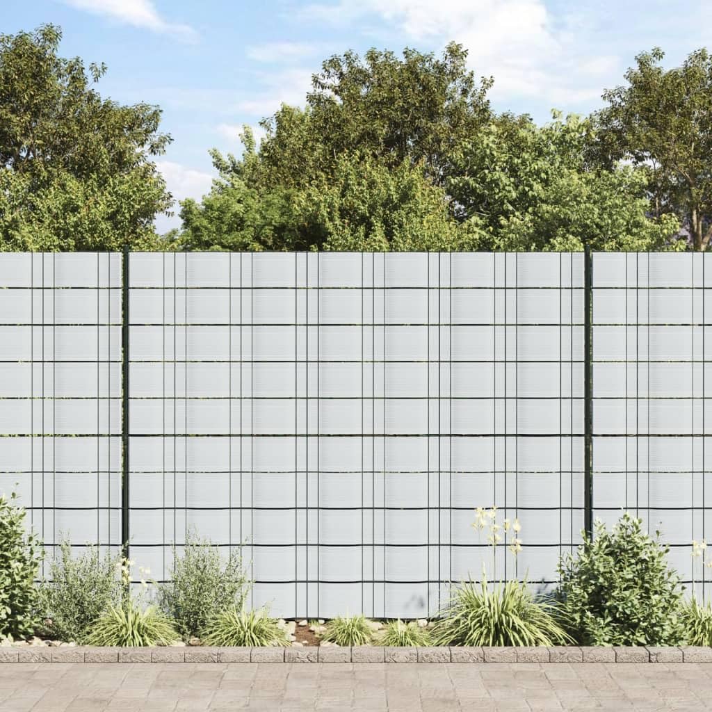 Brises-vues de jardin en PVC gris clair 10 pcs 252,5x19 cm barrière occultation pour clôture grillage treillis palissade terrasse extérieur protection intimité décorative