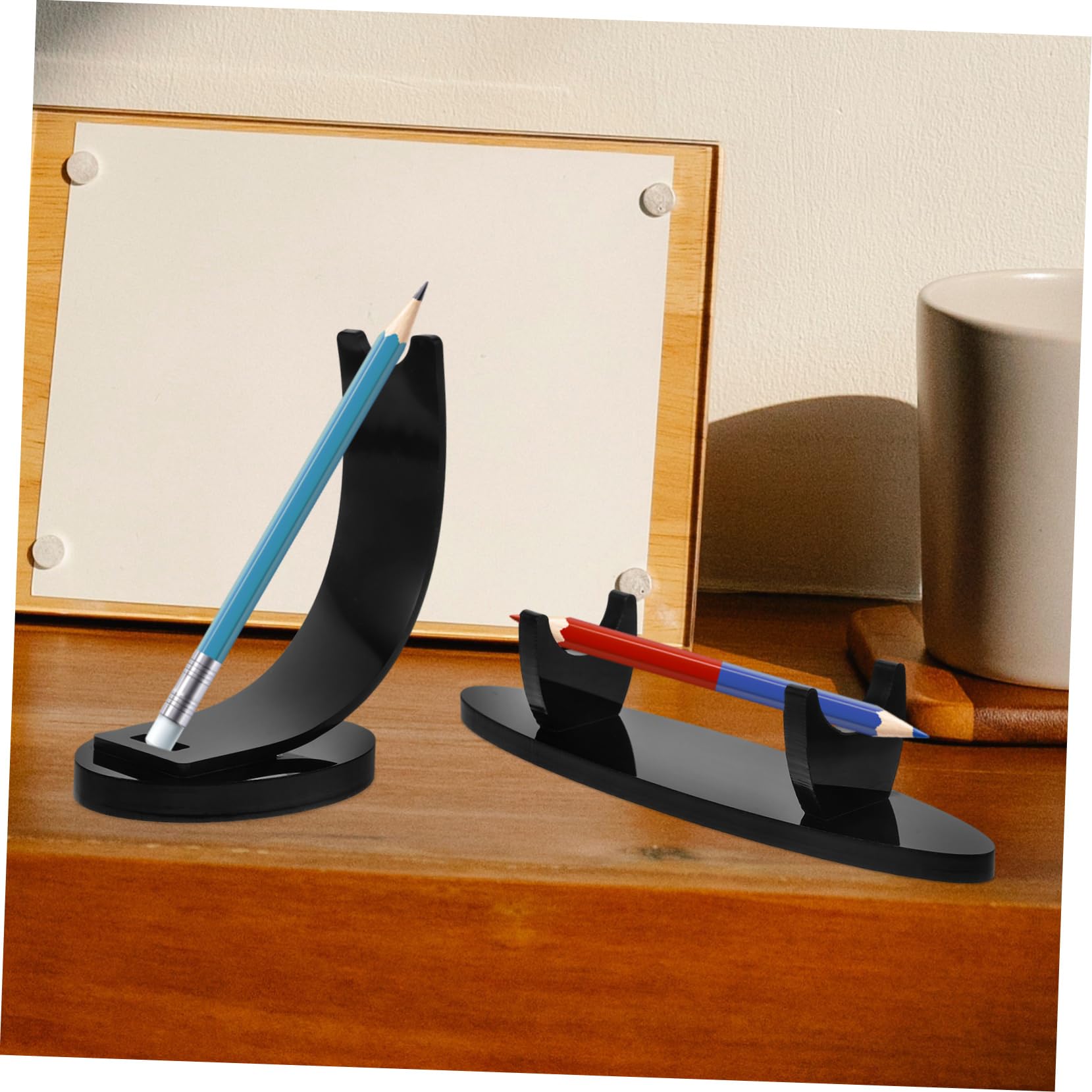 SHINEOFI 10 Stk Stifthalter Aus Acryl Nagelkunst Stifthalter Inhaber Punkt Für Augenbrauen Vertikaler Stiftständer Halter Für Füllfederhalter Durchsichtiger Black