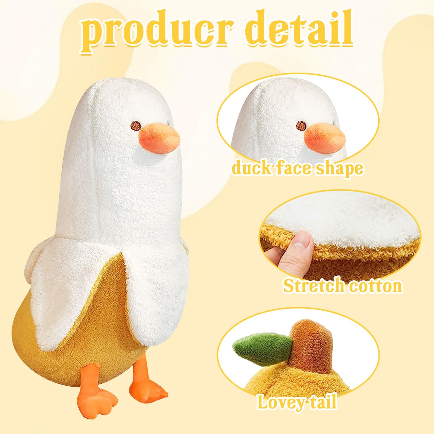 Banaan Eend Knuffel Schattig Knuffelen Pluche