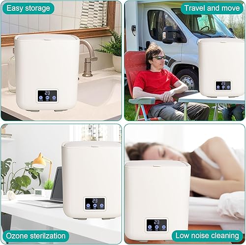 Miniatura 5 de Lavadora pequeña totalmente automática, mini lavadora de 7 litros de capacidad con 3 modos de limpieza profunda para ropa interior, ropa de bebé,