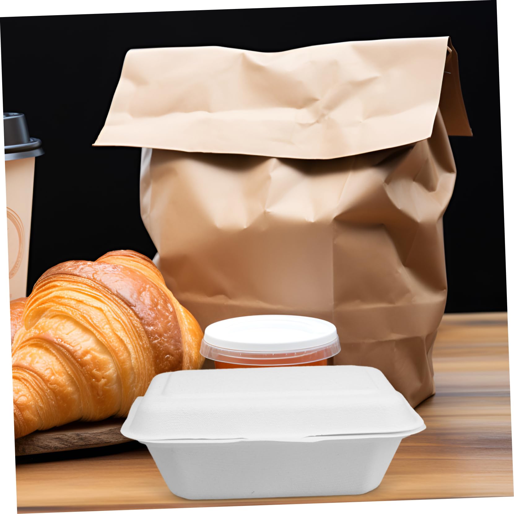 STOBAZA 50pcs Food Takeout Containers Disposable Food Packaging Boxes Easy to Use Takeout Box
