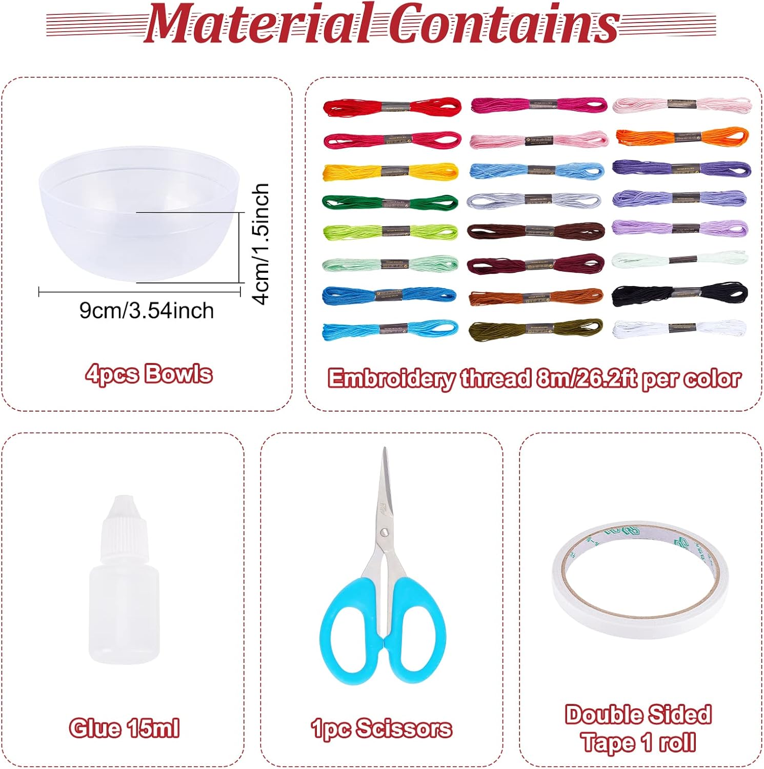 WEBEEDY Thread Bowl Kit Craft Kit Makes 4 Tiny Thread Bowls Art Project