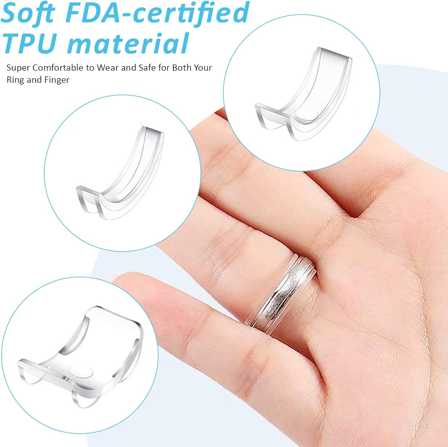15Pack Ring Sizers for Loose Rings, 14 Sizes Invisible Ring Guards for Women & Men, Spacers & Tighteners Fits Bands Width 1mm-8mm