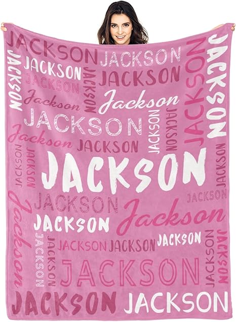 Personalized Name Blanket Customized Baby Blankets for Girls Boys Adults Monogrammed Blankets and Throws Christmas Birthday Mothers Fathers Valentines Day Gift
