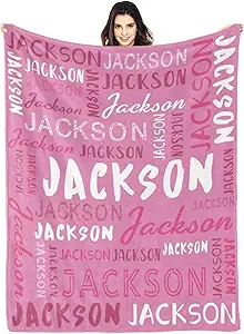 Personalized Name Blanket Customized Baby Blankets for Girls Boys Adults Monogrammed Blankets and Throws Christmas Birthday Mothers Fathers Valentines Day Gift