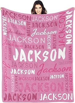 Personalized Name Blanket Customized Baby Blankets for Girls Boys Adults Monogrammed Blankets and Throws Christmas Birthday Mothers Fathers Valentines Day Gift