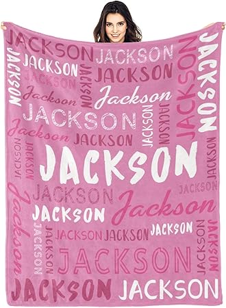 Personalized Name Blanket Customized Baby Blankets for Girls Boys Adults Monogrammed Blankets and Throws Christmas Birthday Mothers Fathers Valentines Day Gift