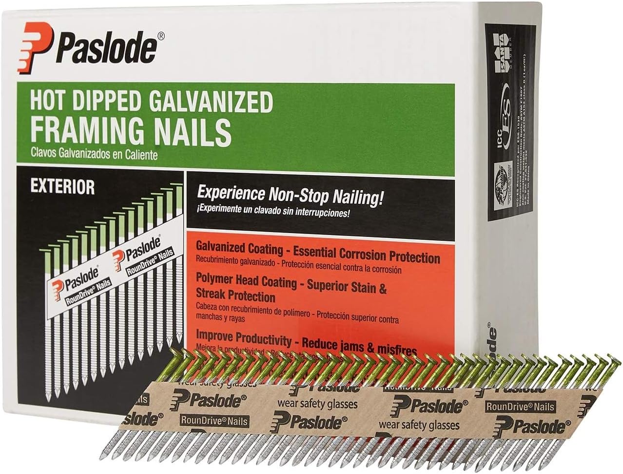 Paslode 30 Degree Galvanized Framing Nails, 2" x .113", Smooth, 2000 Ct