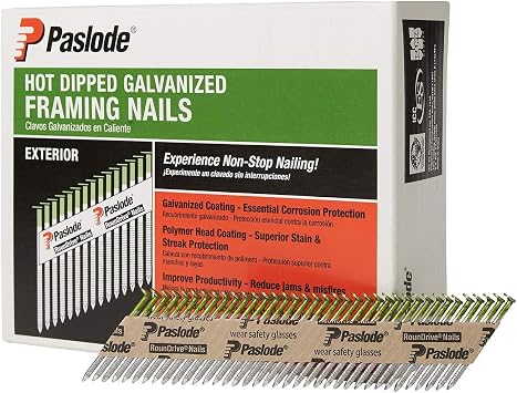 Paslode 30 Degree Galvanized Framing Nails, 2 x .113, Smooth, 2000 Ct