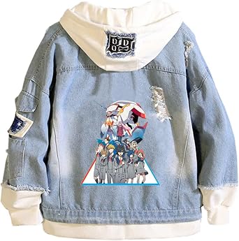 Anime Cosplay Darling in the FranXX Denim Jacket Sweatshirt Hoodie Fleeces Costume Pullover Style F