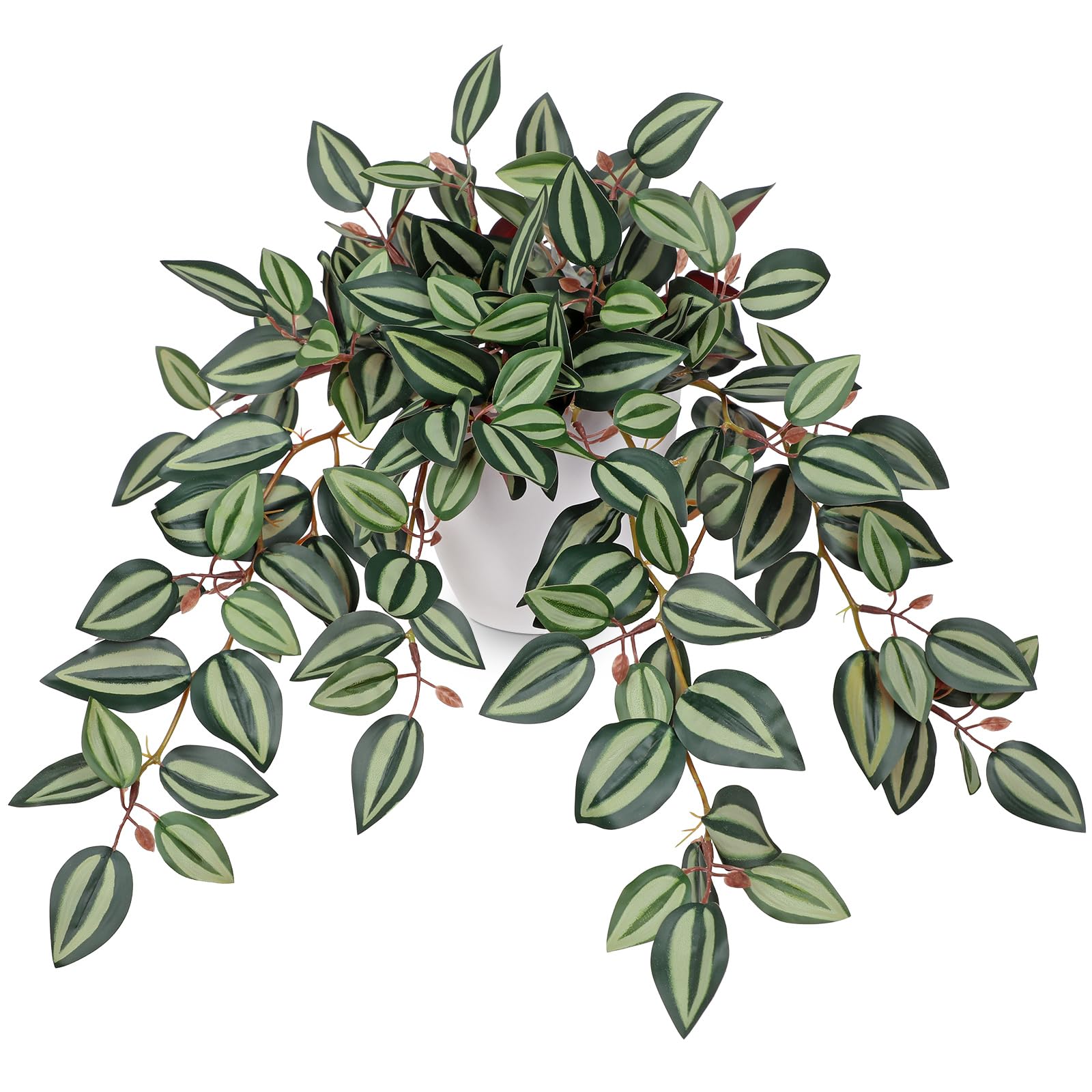 Artificial Plants Indoor 41cm Fake Trailing Plants in White Plastic Pot