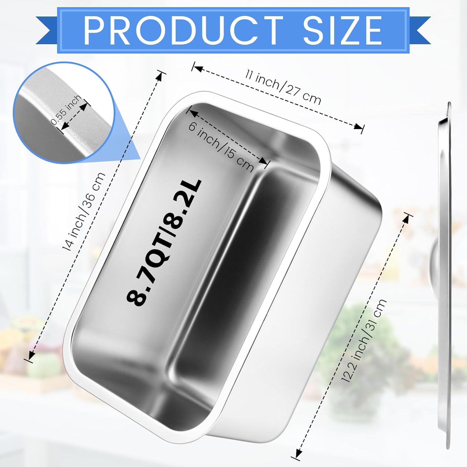 Sumind 6 Pack Stainless Steel Hotel Pans with Lids 6 Inch Deep Steam Table Pans Food Storage Container for Thanksgiving Food Maple Syrup Catering Restaurant Hotel Buffet Warmer Commercial Kitchen