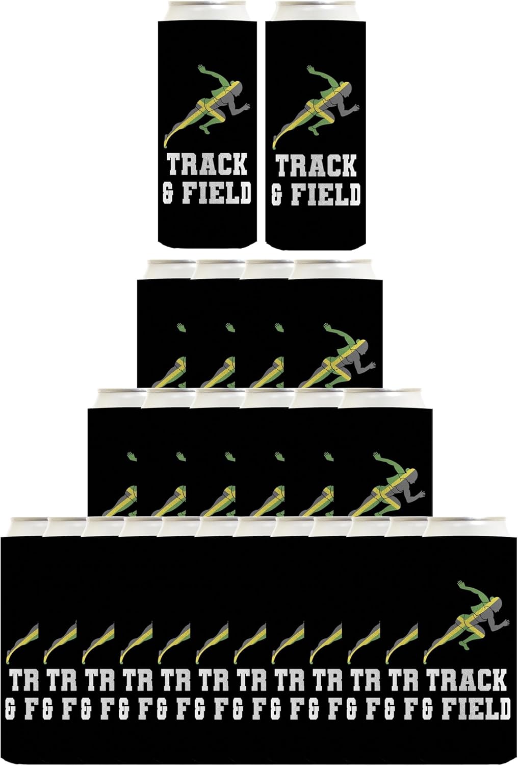 Jamaican Pride Summer Games Gifts Jamaica Sports Track and Field 24-Pack Ultra Slim Can Drink Thermocoolers Party Pack