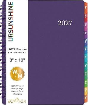 Planner 2027 - Weekly & Monthly 2027 Planner with Printed Tabs