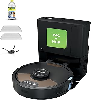 Shark Matrix Plus 2in1 Robot Vacuum & Mop with Sonic Mopping, Matrix Clean, Home Mapping, HEPA Bagless Self Empty Base, CleanEdge, for Pet Hair, WiFi, Black/Brass, AV2620WA