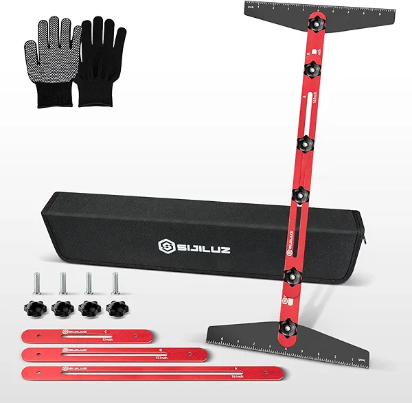Stair Tread Template Tool, Solid Stair Gauge and Layout Tool, Stair Tread Gauge Upgrade Stair Measuring Tool, Stair Tread Scribe Tool for Stairs, Risers, Partitions, Self and Cutting Drywall