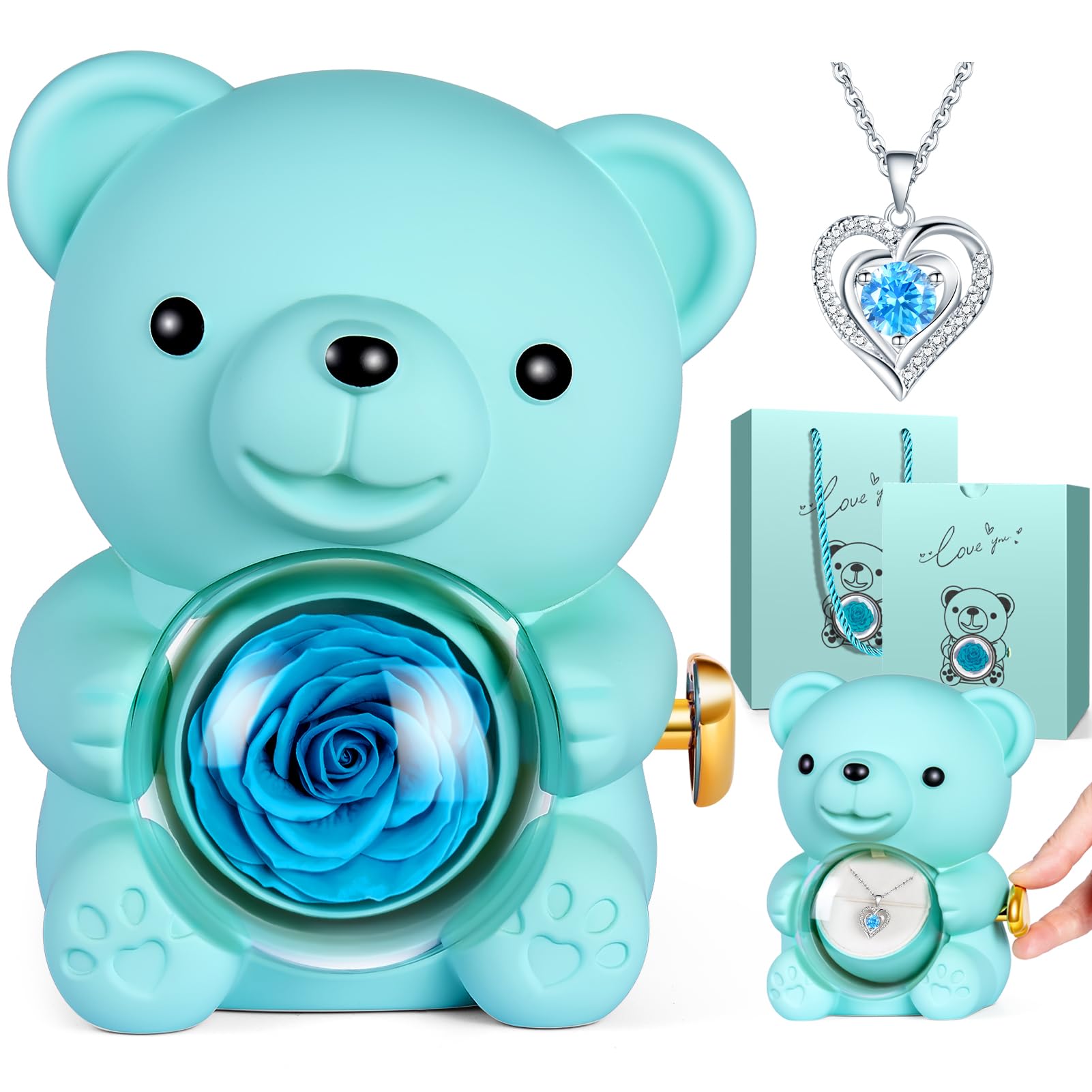 Ours rose eternelle verte : fini les cadeaux éphémères pour femme