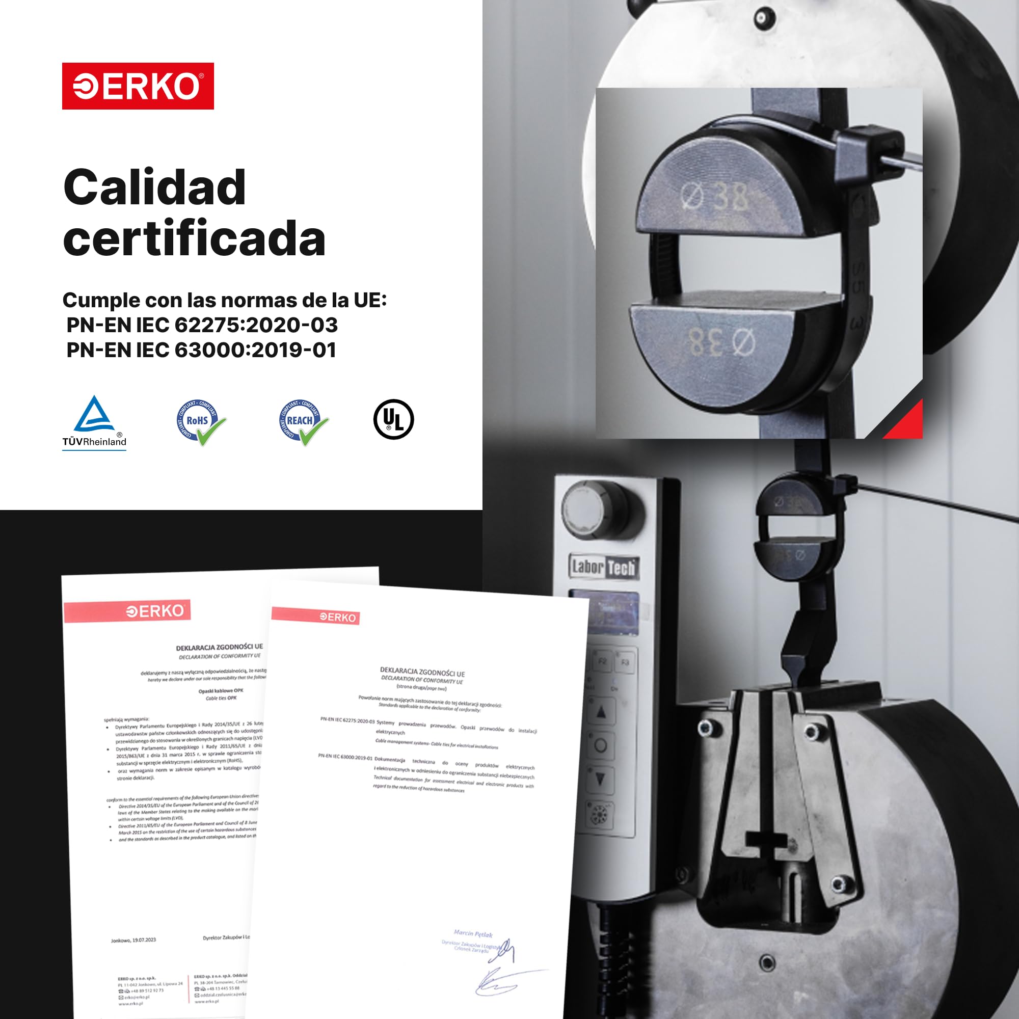 ERKO Bridas Plastico Negro UV 80 x 2,5 mm 100 unidades soporte para cables, Pequeño, Resistente a temperatura, Para Oficina, Hogar, Exteriores, al jardín — view 14