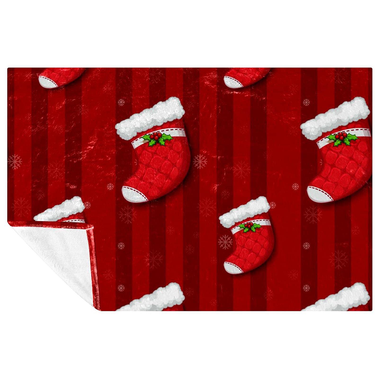 Couverture de Noël 150x100 cm en plaid doux pour lit et canapé
