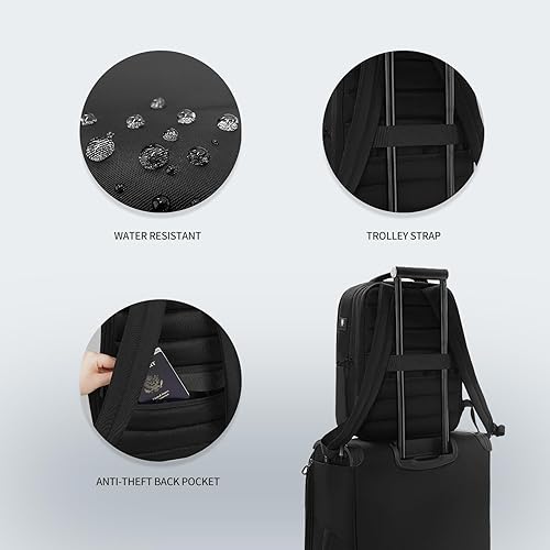 Miniatura 5 de Verage Mochila para laptop de 16 pulgadas, antirrobo, duradera, con puerto de carga USB, bolsa de negocios resistente al agua para mujeres y