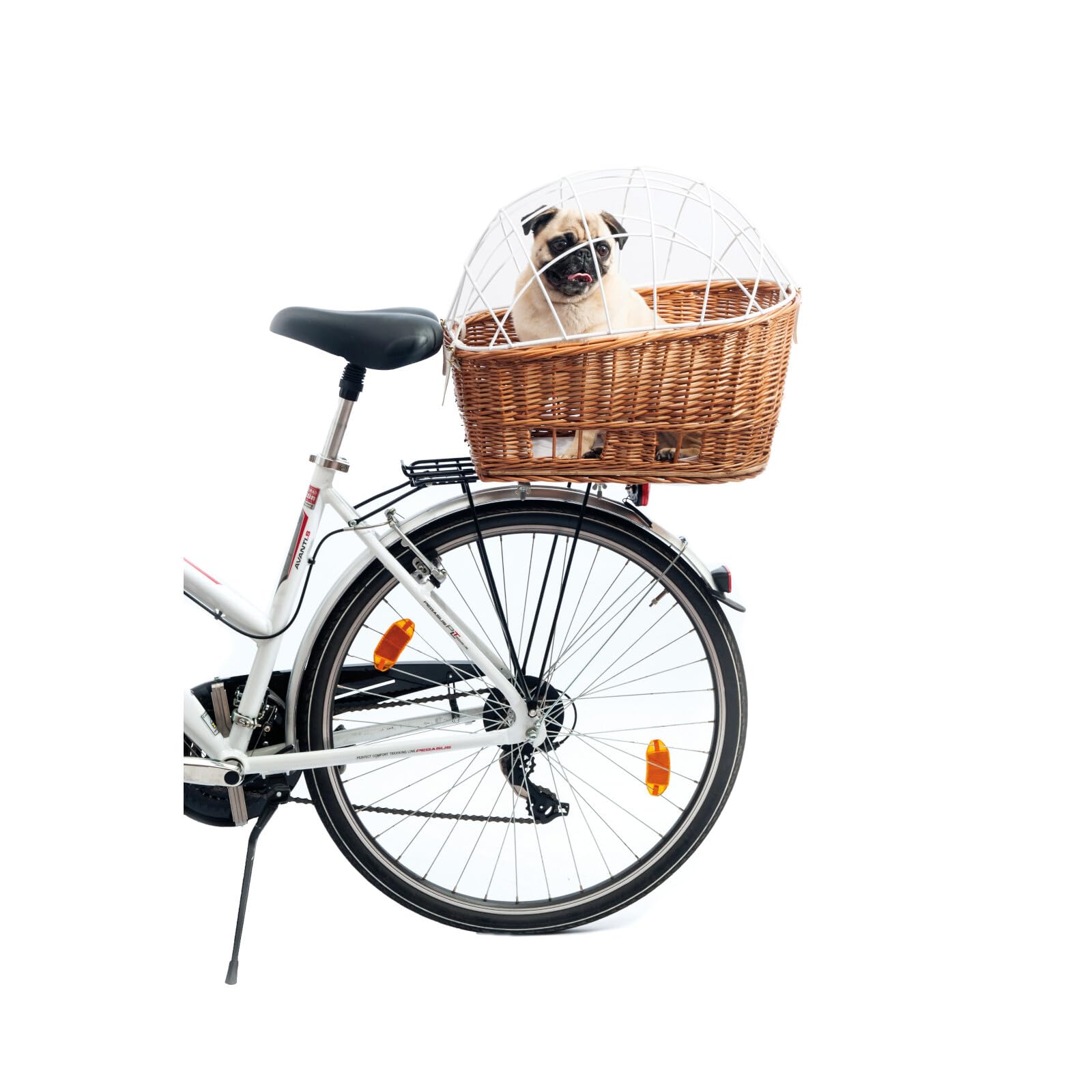 Aumüller Cesta para bicicleta con soporte, montaje en portaequipajes