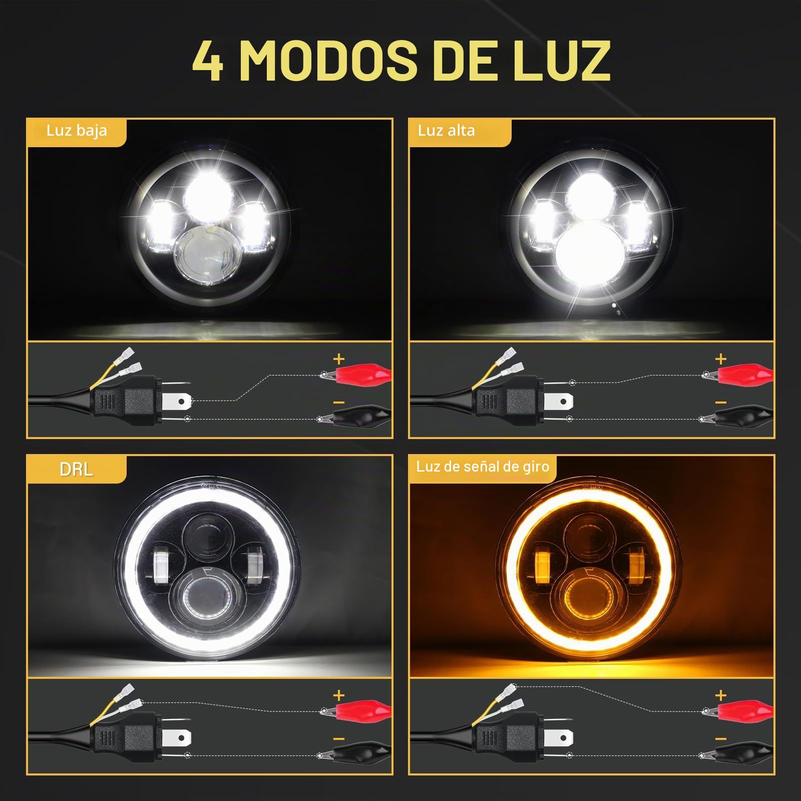 RIGIDON 2 x 7 Pulgadas 50W Faro LED con Soporte de Montaje, Ámbar/Blanco