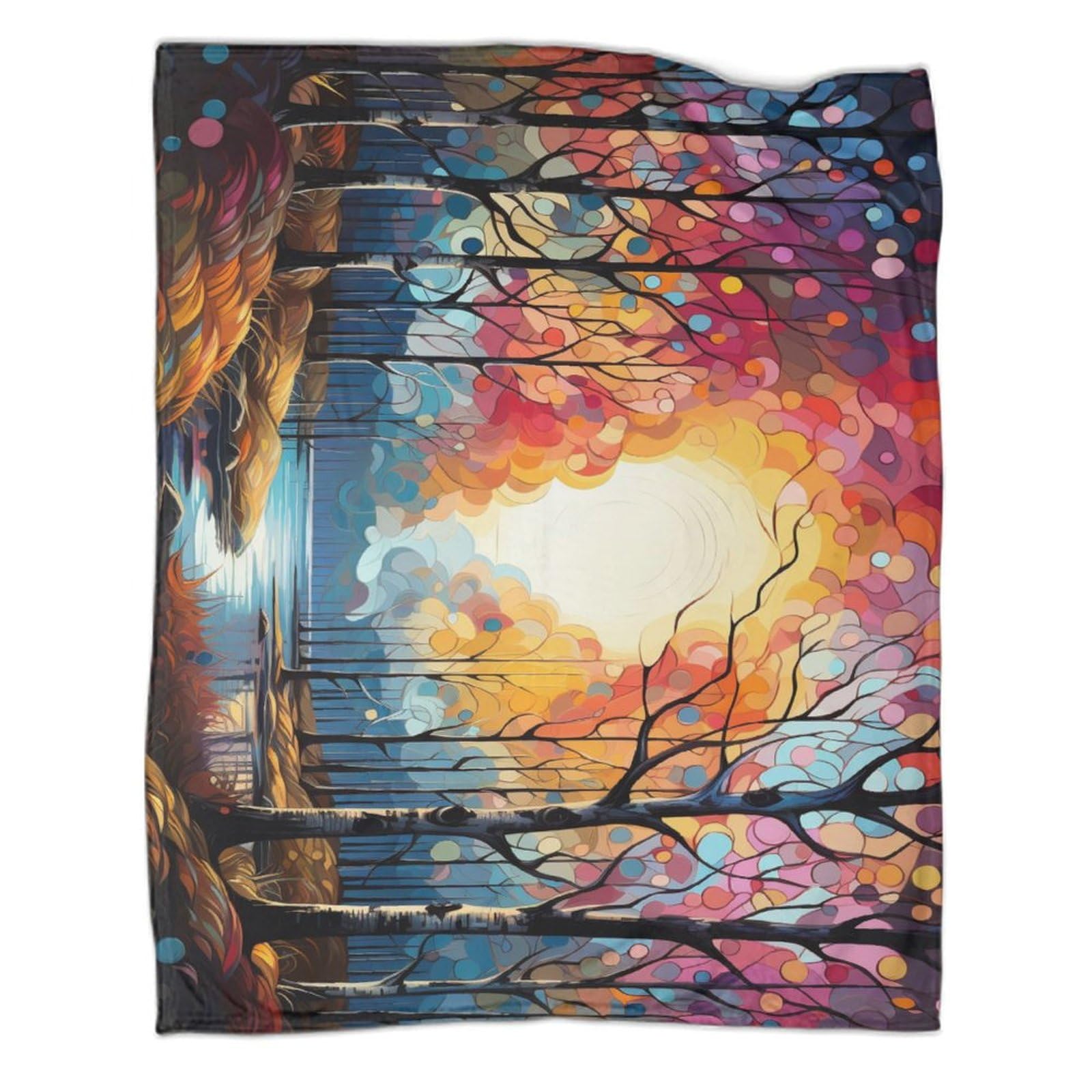 BBVNFLIRComfort Plush Fleece Blanket The Arctic Birch 3D pattern Blanket Fall Warm, Thick, Comfy, Fuzzy, Cozy, Ultra Soft Couch Throw Blanket 40x50inch