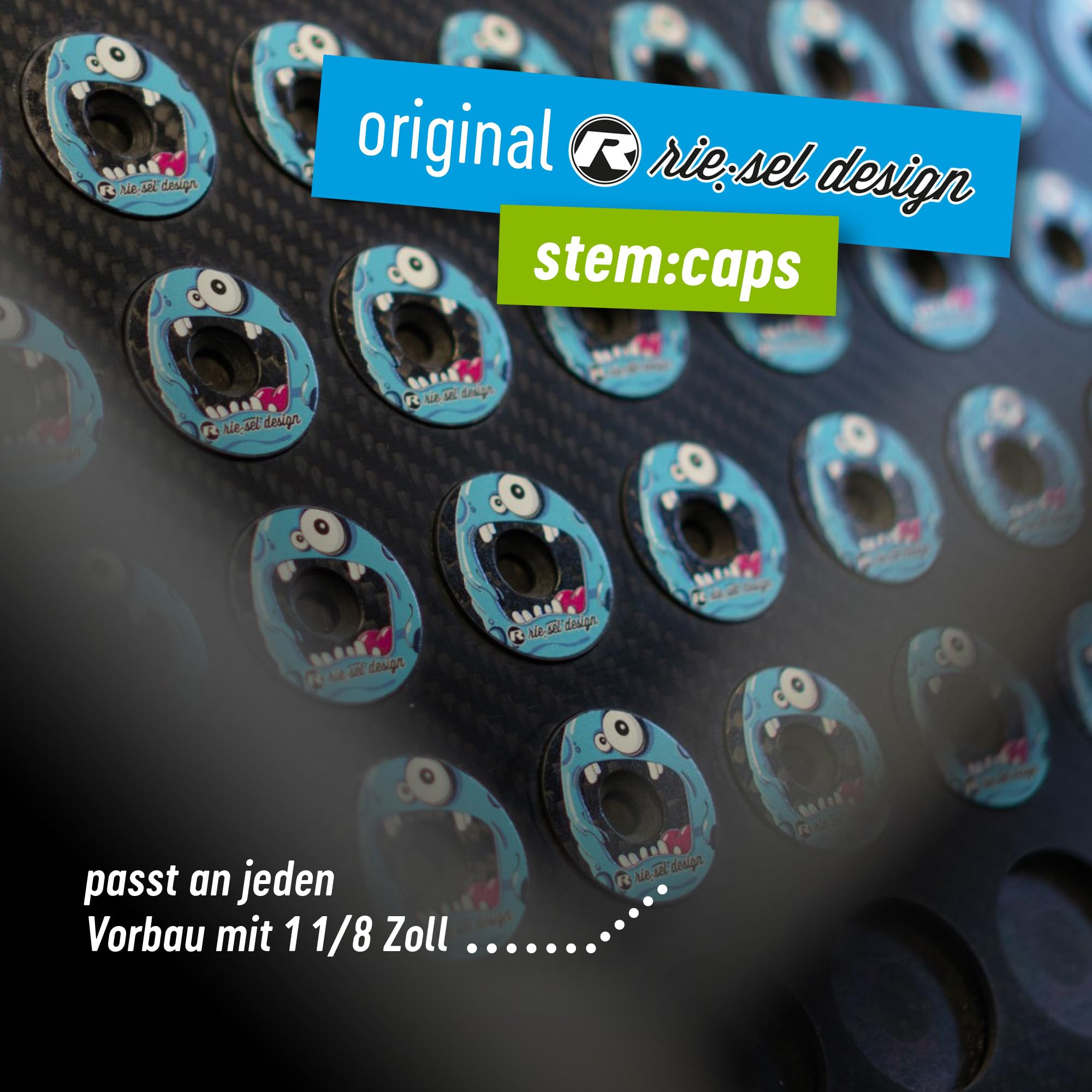 Riesel Design - STEM Cap - Top of the Range Carbon Bike Steering Cap + Anodised Aluminium Screw - 6 g Size 1 1/8 Inch - Girl Bella - Image 4