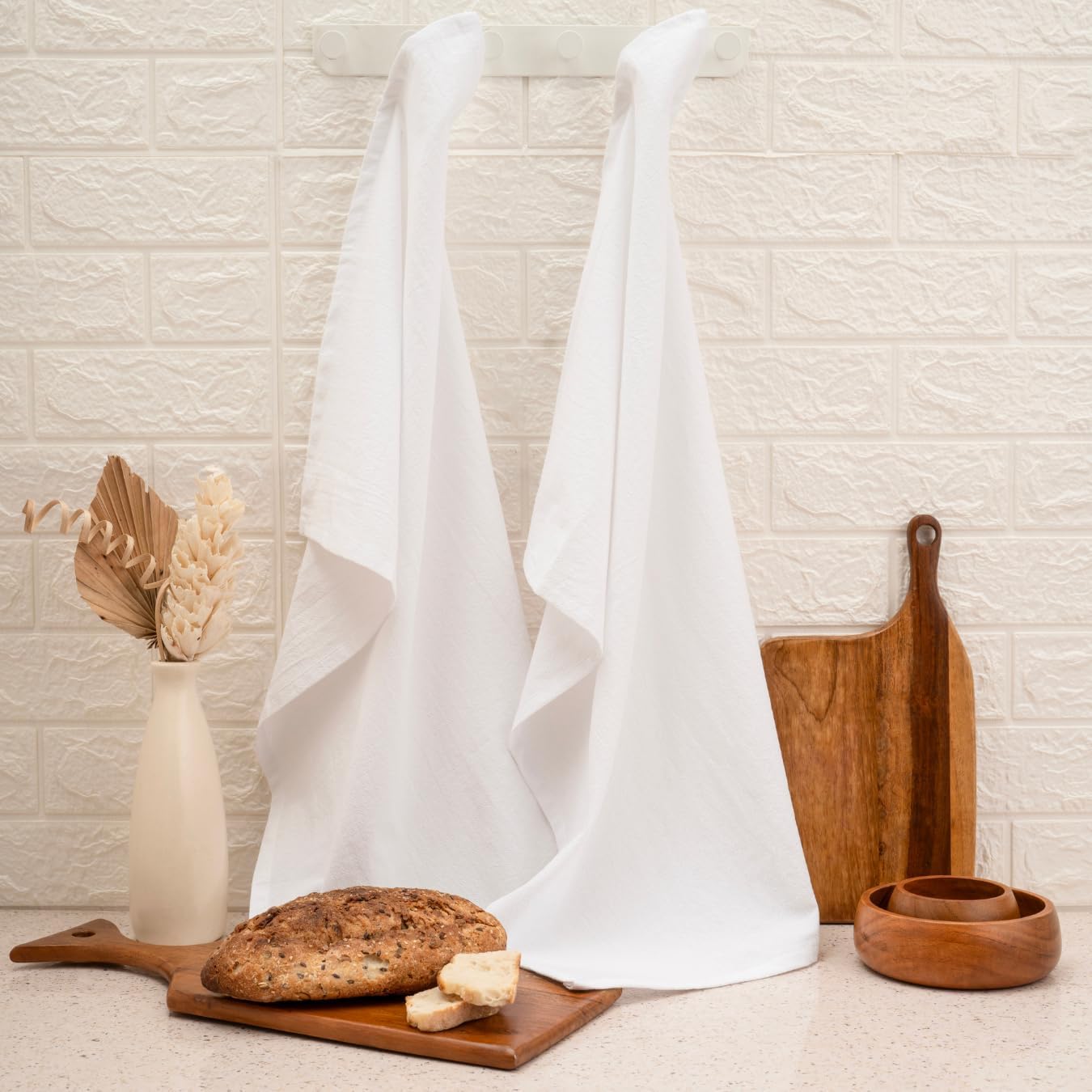 Premium 18x28 Inch Flour Sack Towels, 6-Pack White | 100% Cotton Lint-Free Bread Proofing Cloths for Sourdough & Baking | Super Absorbent Bread Towels, Reusable & Dishwasher Safe