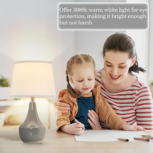 Miniatura 2 de GyroVu Juego de 2 lámparas de mesa de cerámica de 18.63 pulgadas, lámpara clásica para mesita de noche, lámpara moderna para sala de estar,