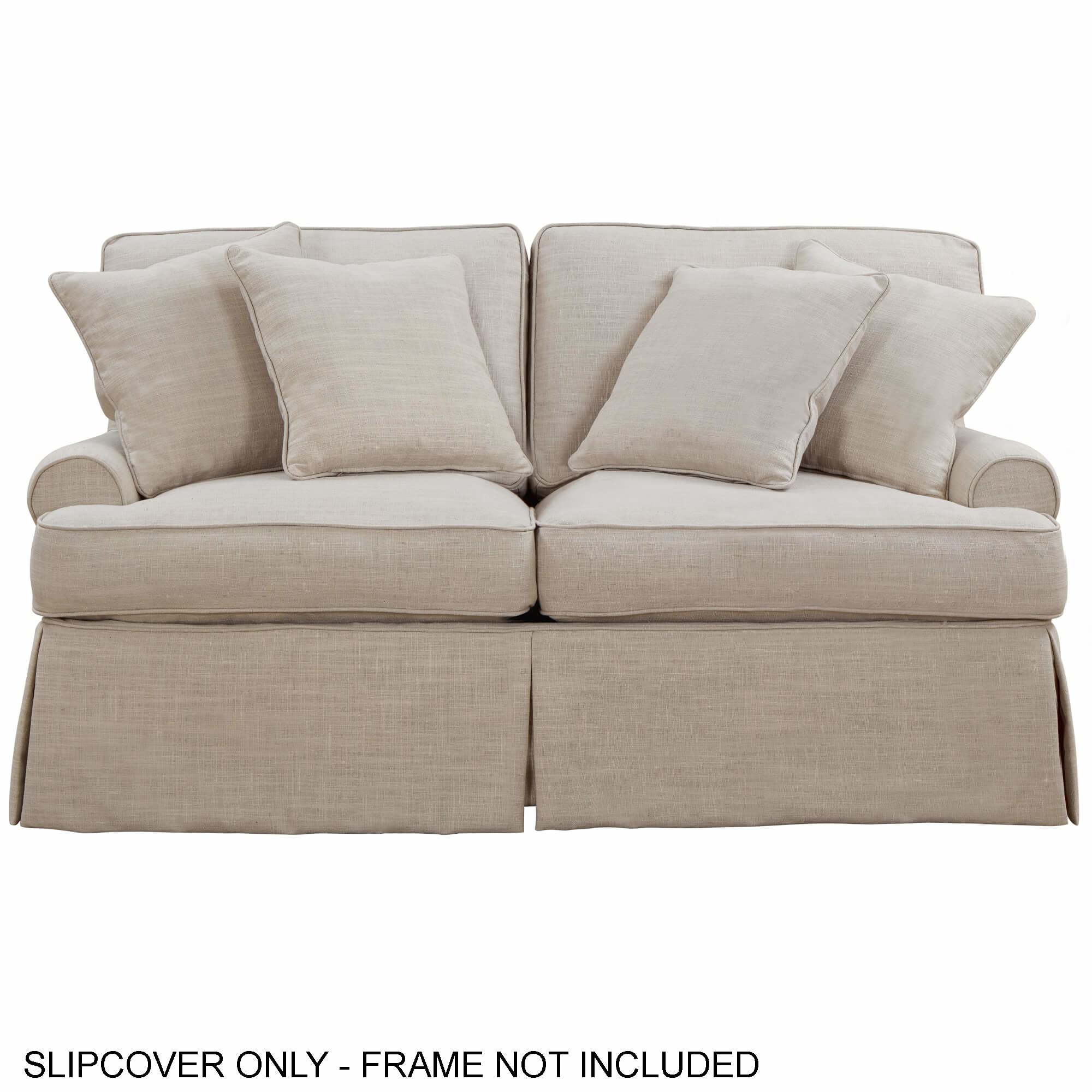 Sunset Trading Horizon Loveseat Slip Cover Set Only, Linen